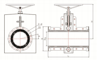 手動裸式管夾閥結構簡圖