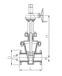 渦輪襯膠閘板閥結構圖